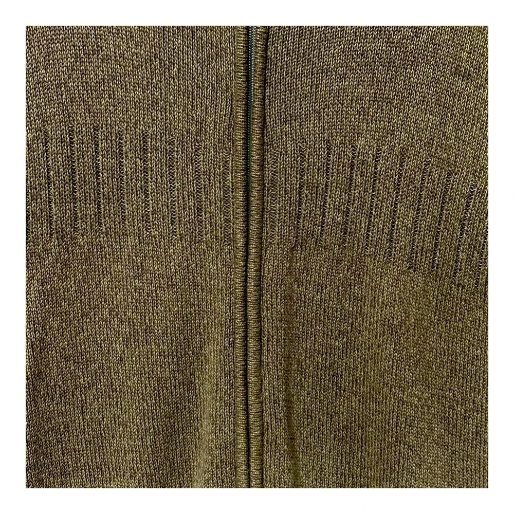 Columbia Mens Full Zip Knit Cardigan Sweater XL Beige Tan Cotton Heavyweight EUC